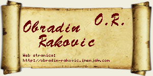 Obradin Raković vizit kartica